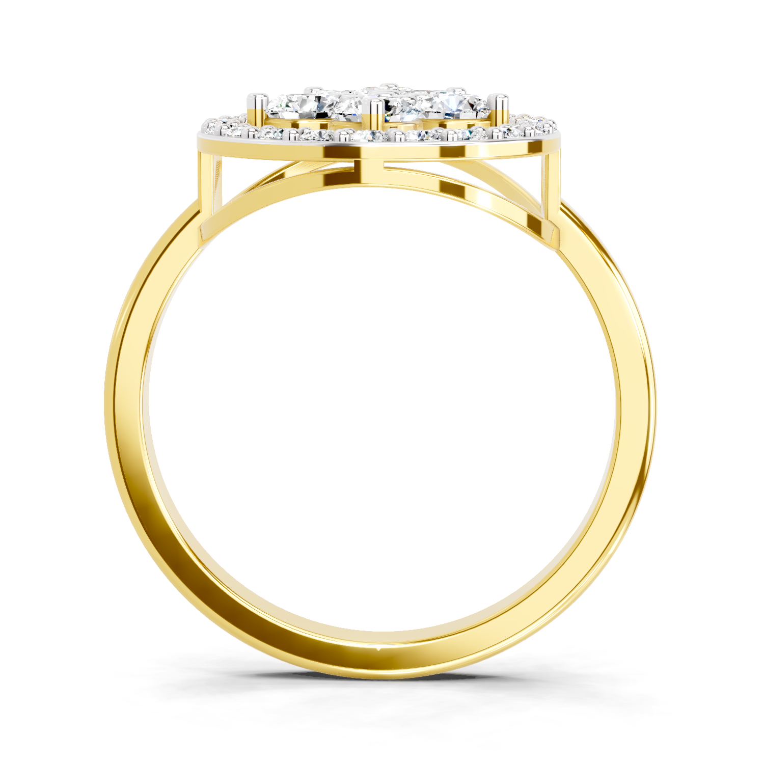 1.01 CT Round Cluster Diamond Ring | 14K Yellow Gold