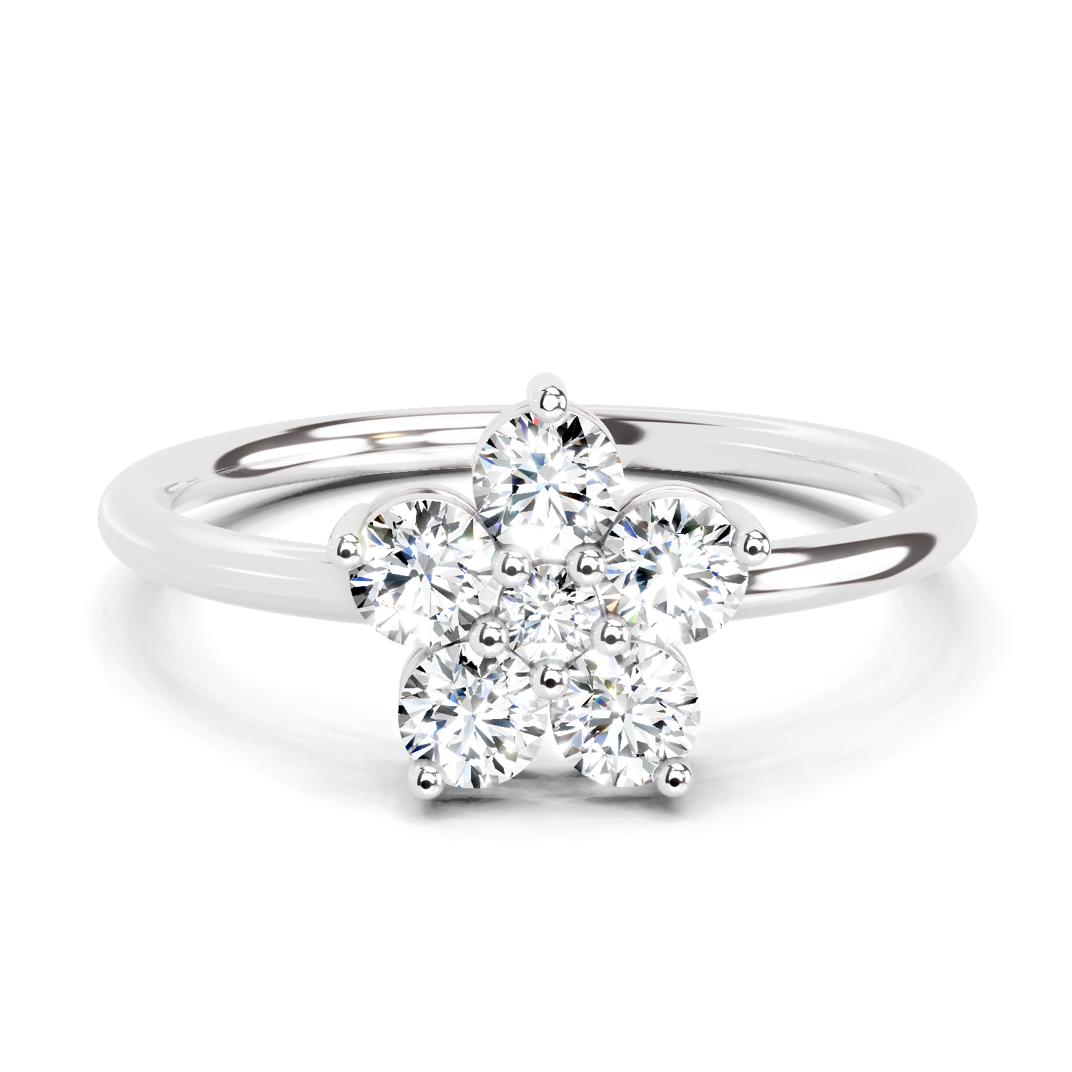 0.57 Carat Luminous Lily Promise Engagement Ring | 14K White Gold