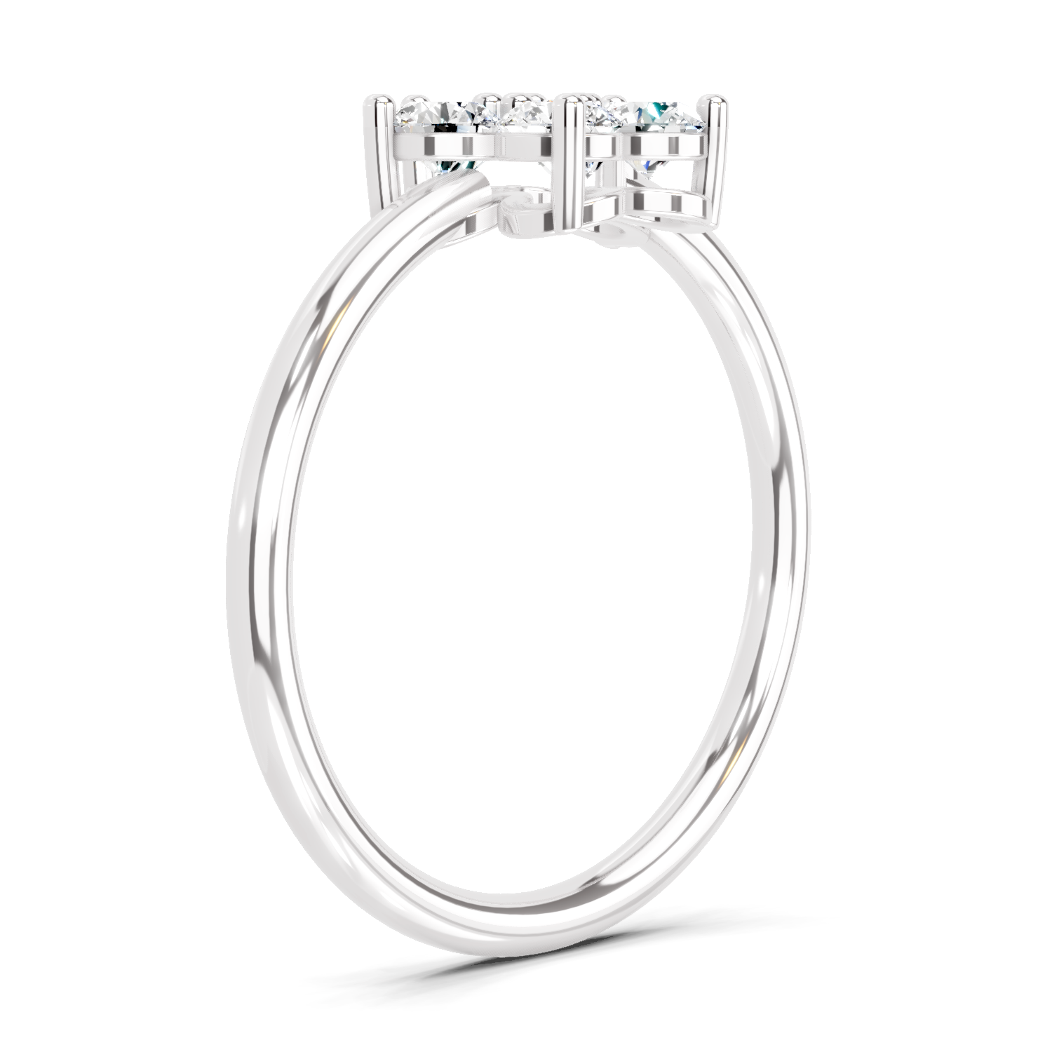 0.57 Carat Luminous Lily Promise Engagement Ring | 14K White Gold