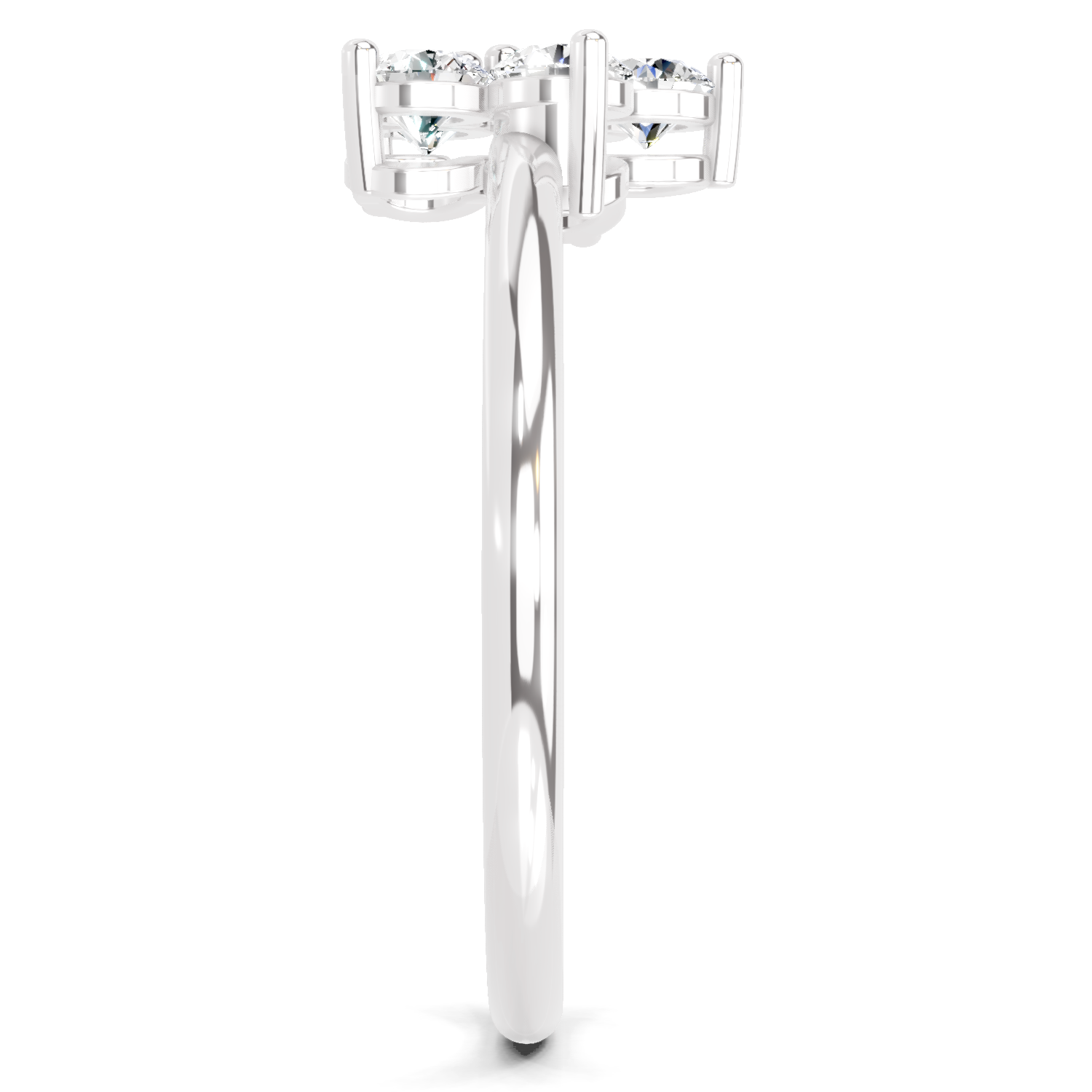 0.57 Carat Luminous Lily Promise Engagement Ring | 14K White Gold
