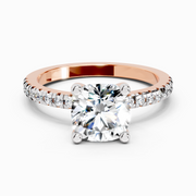2.22 Ct Cushion Shape Diamond Ring | 14K Rose Gold
