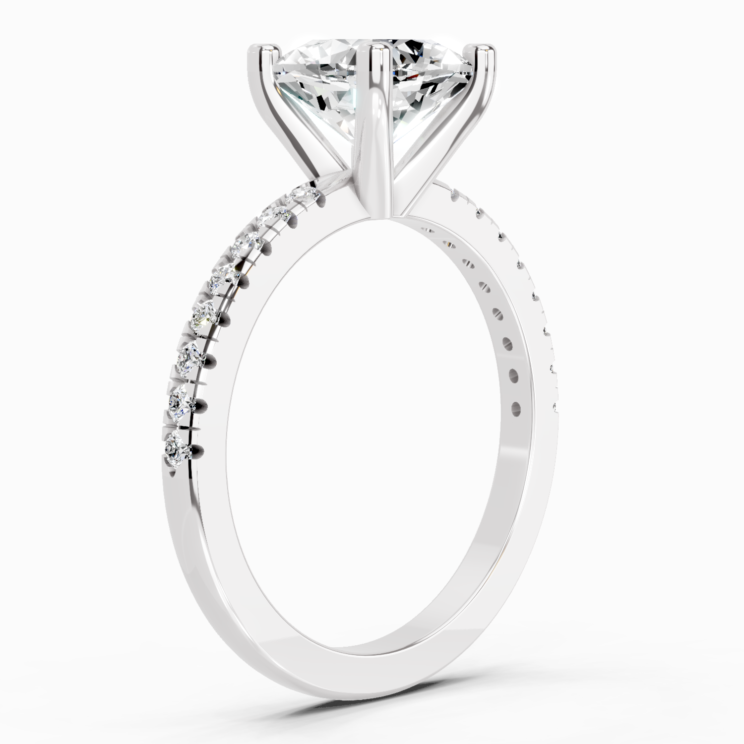 2.22 Ct Cushion Shape Diamond Ring | 14K White Gold