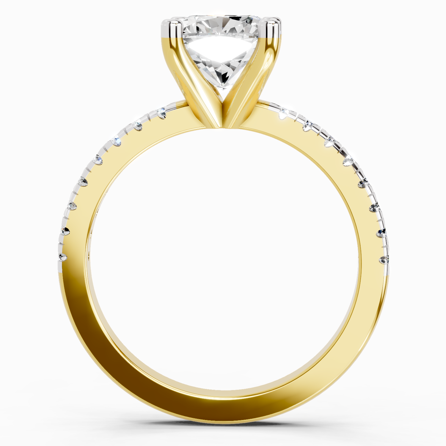 2.22 Ct Cushion Shape Diamond Ring | 14K Yellow Gold