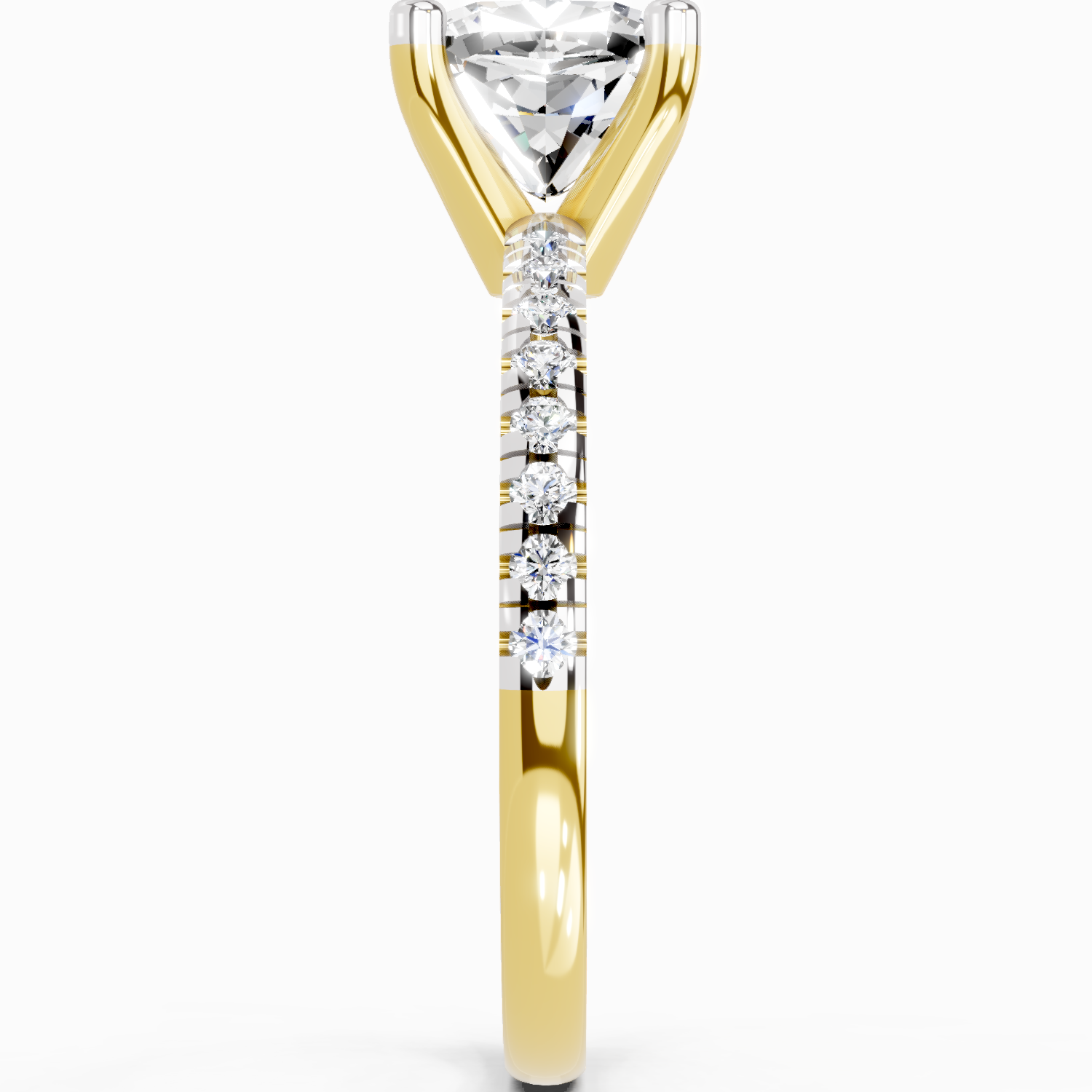 2.22 Ct Cushion Shape Diamond Ring | 14K Yellow Gold