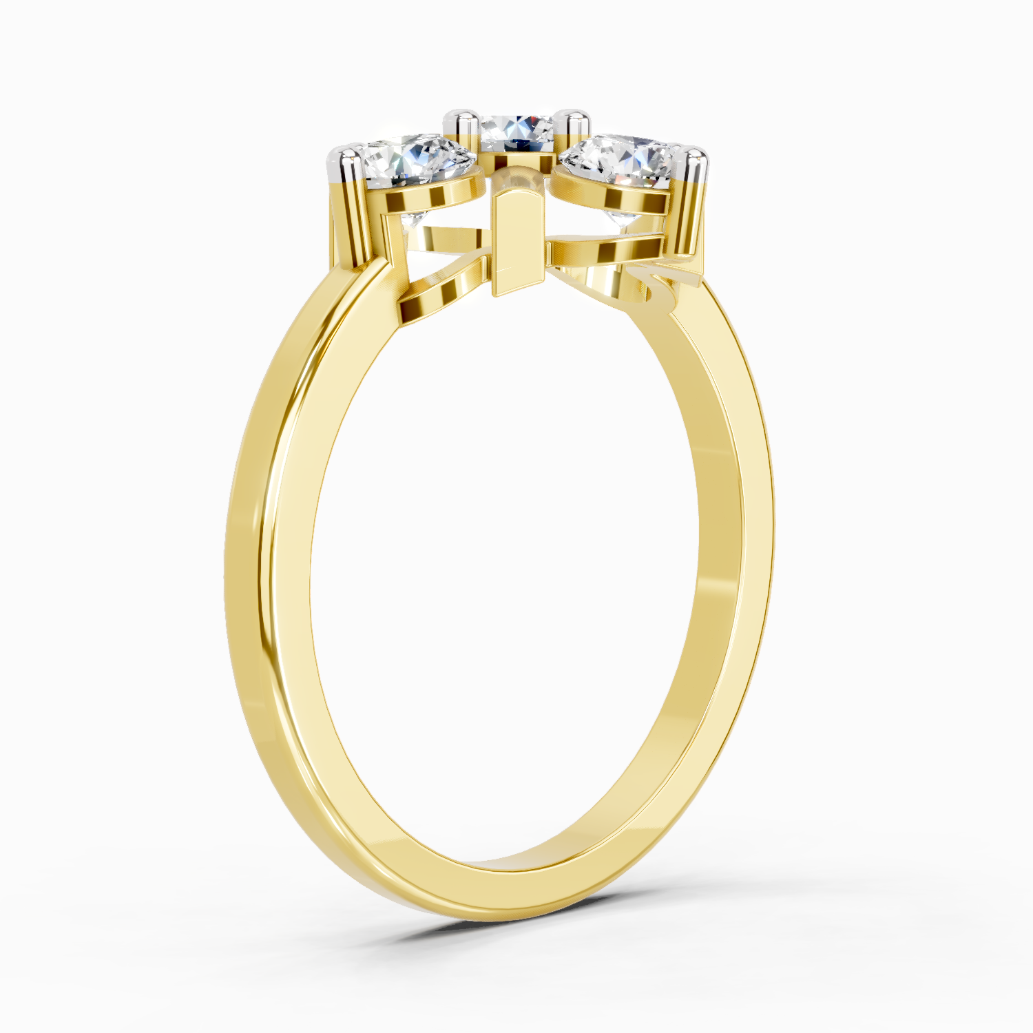 0.80 Ct Round Shape Cluster Ring | 14K Yellow Gold