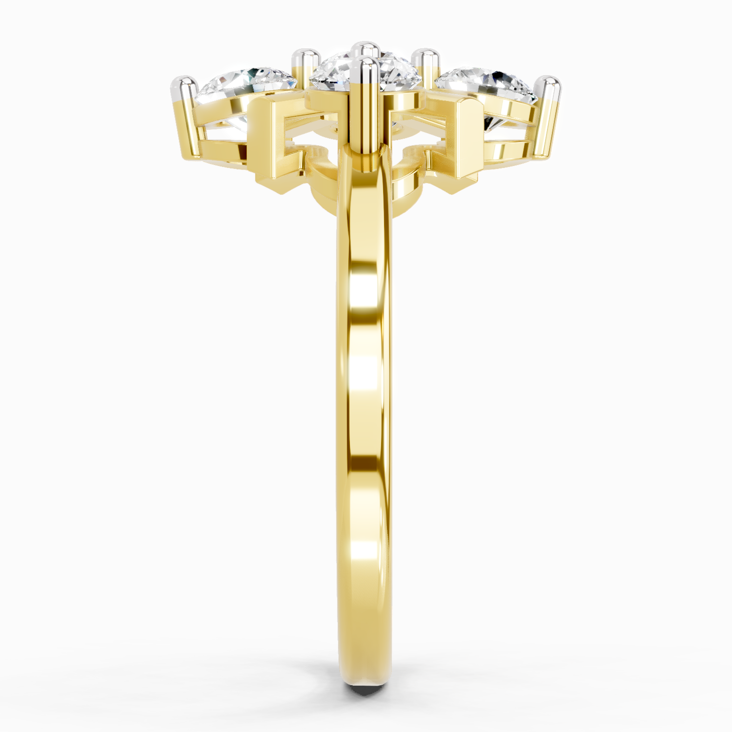 0.80 Ct Round Shape Cluster Ring | 14K Yellow Gold