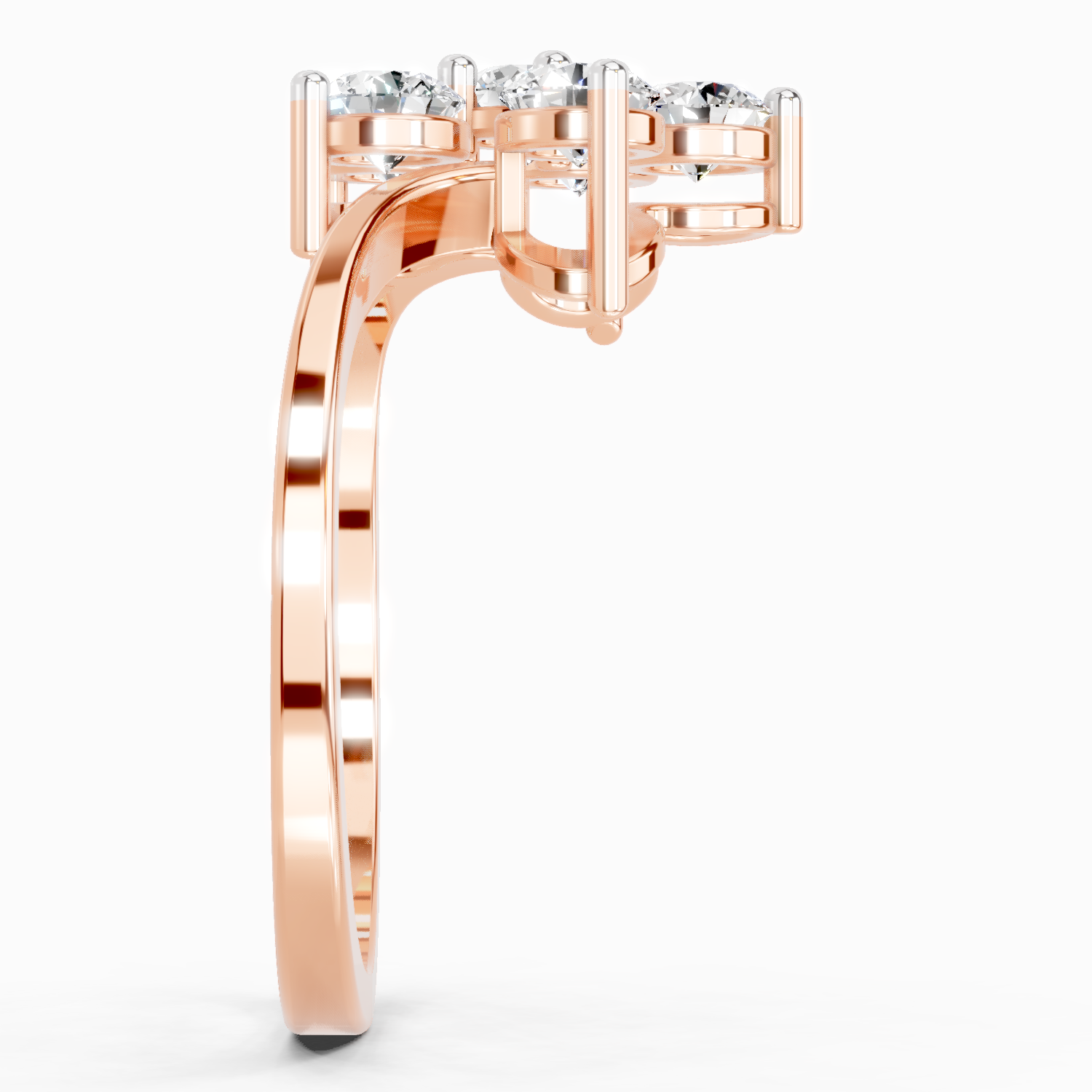0.81 Ct Round Shape Diamond Flower Ring | 14K Rose Gold