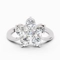 0.81 Ct Round Shape Diamond Flower Ring | 14K White Gold
