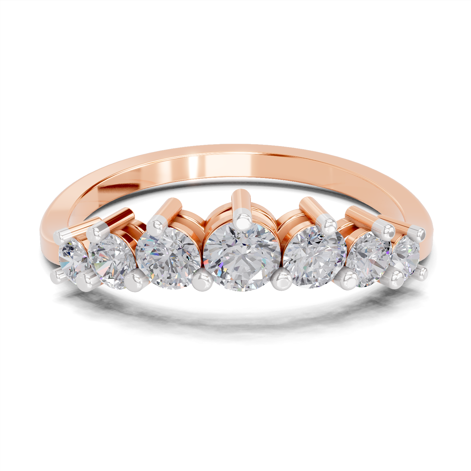 0.65 Carat Diamond Symphony Promise Engagement Ring  | 14K Rose Gold IGI Certified FG VS Quality Diamonds