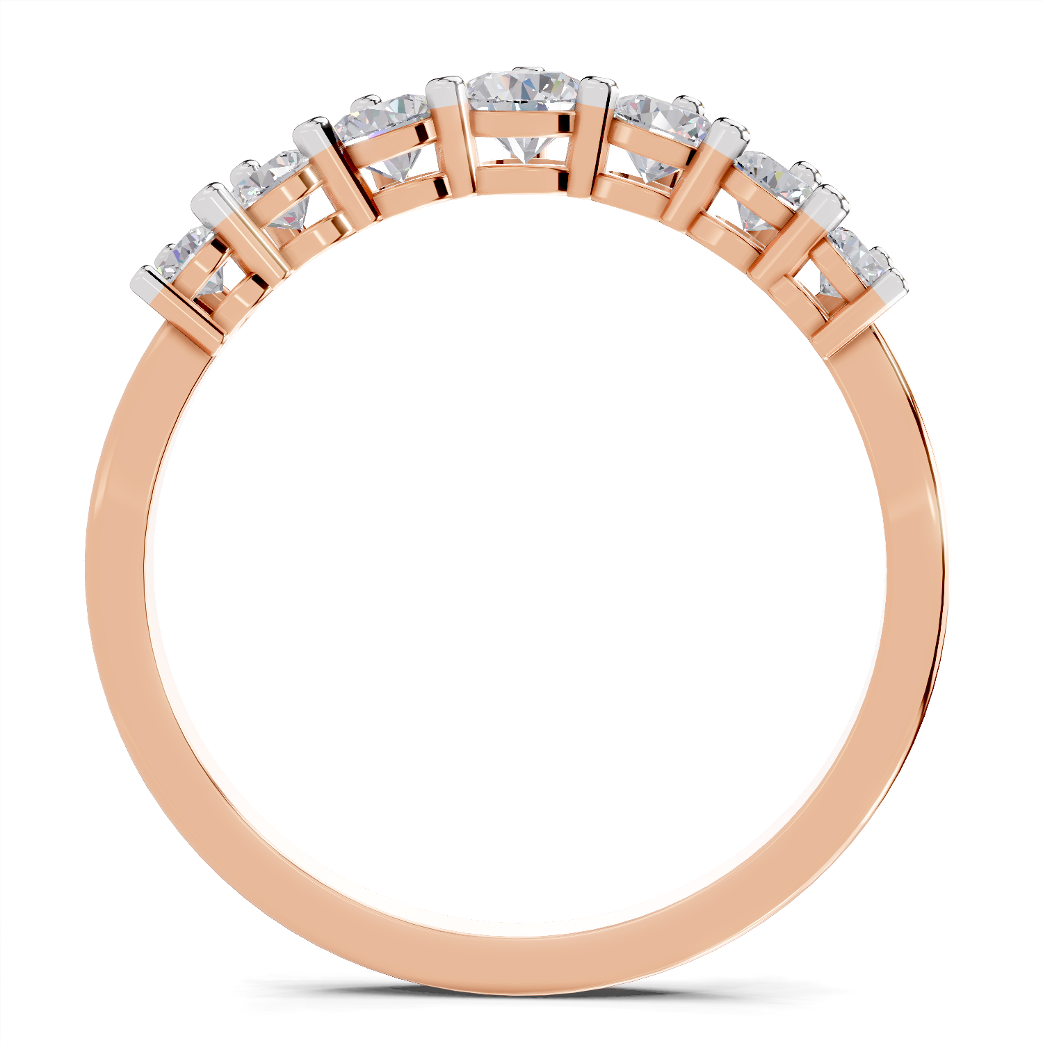 0.65 Carat Diamond Symphony Promise Engagement Ring  | 14K Rose Gold IGI Certified FG VS Quality Diamonds