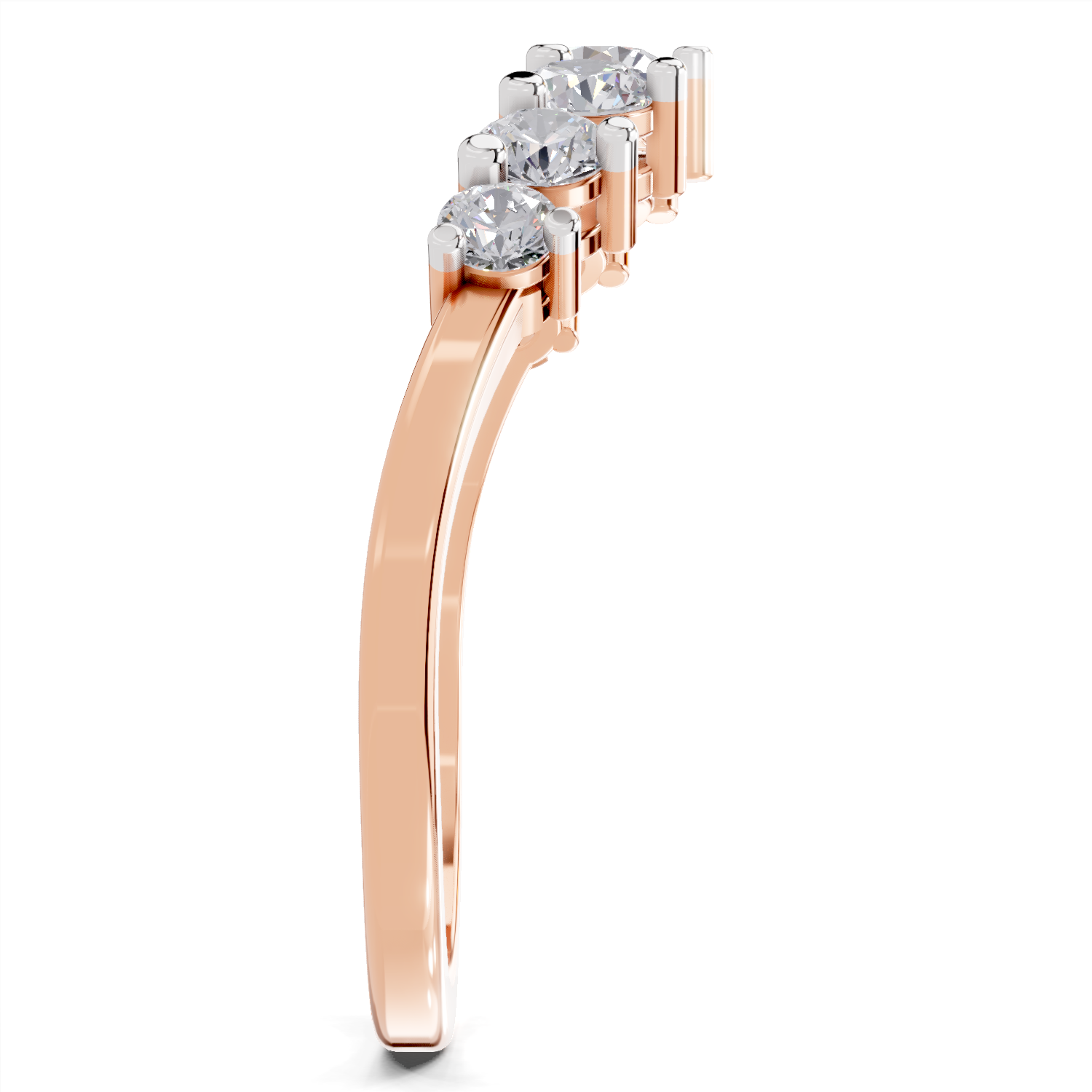 0.65 Carat Diamond Symphony Promise Engagement Ring  | 14K Rose Gold IGI Certified FG VS Quality Diamonds