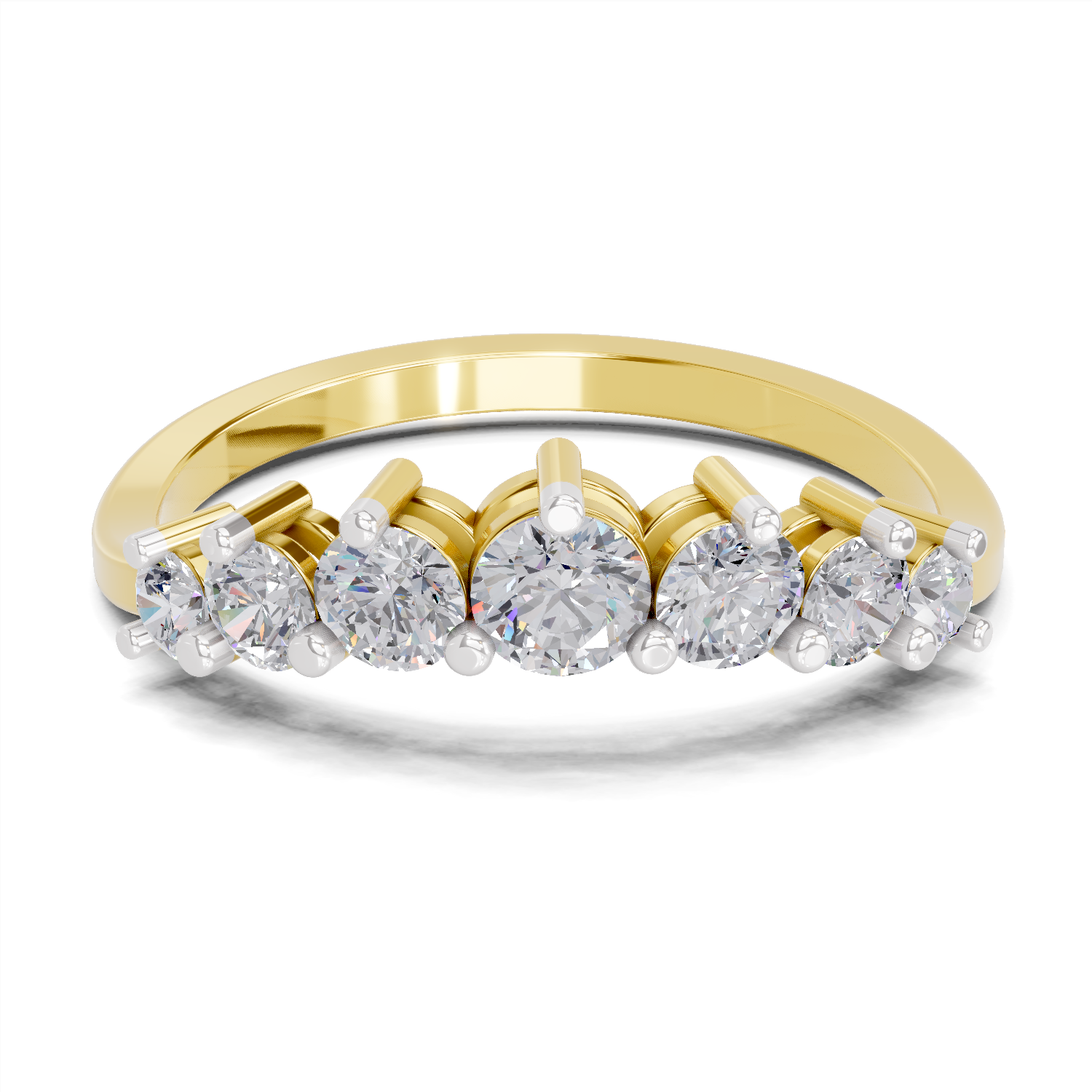 0.65 Carat Diamond Symphony Promise Engagement Ring  | 14K Yellow Gold IGI Certified FG VS Quality Diamonds
