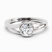 0.7 Ct Round Solitaire Ring | 14K White Gold