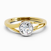 0.7 Ct Round Solitaire Ring | 14K Yellow Gold
