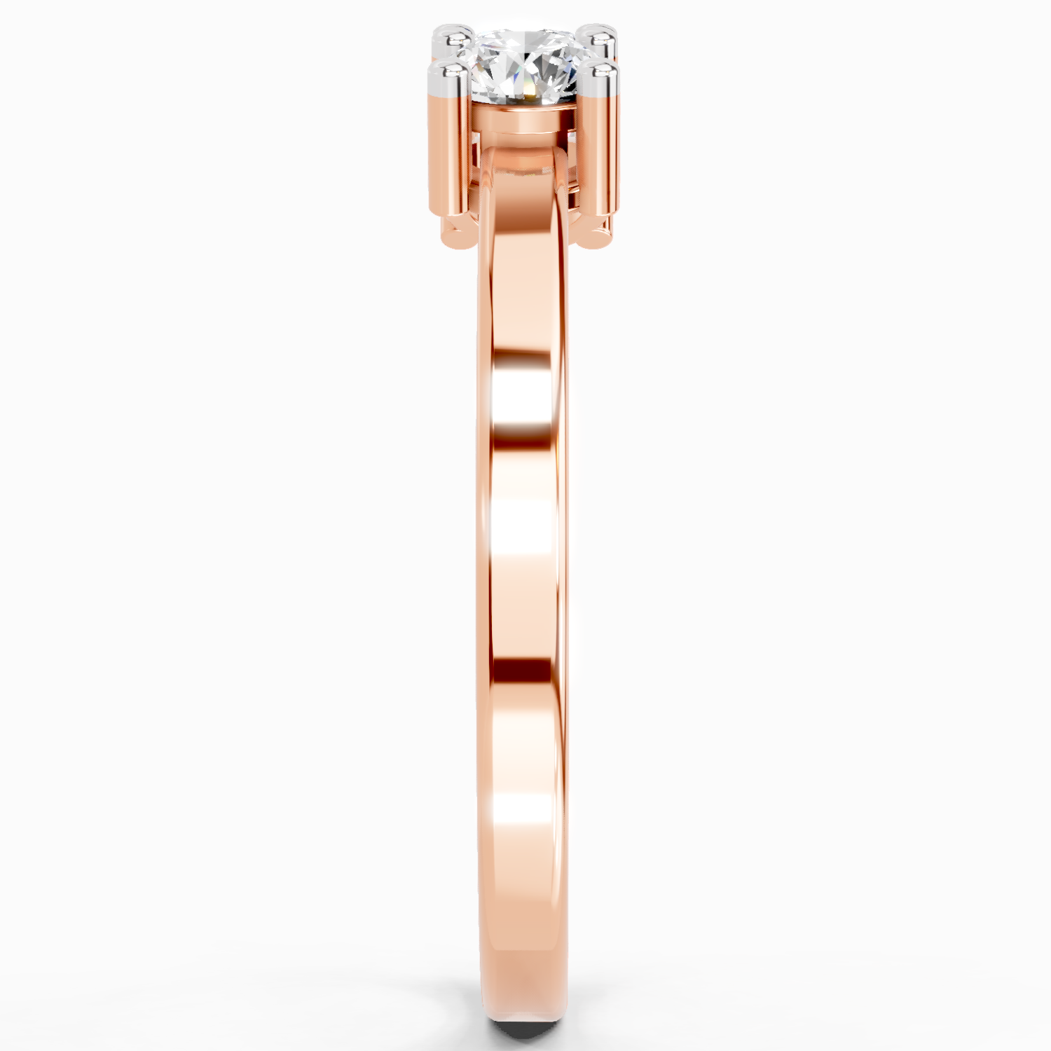 0.62 Ct Round Three Stone Ring | 14K Rose Gold