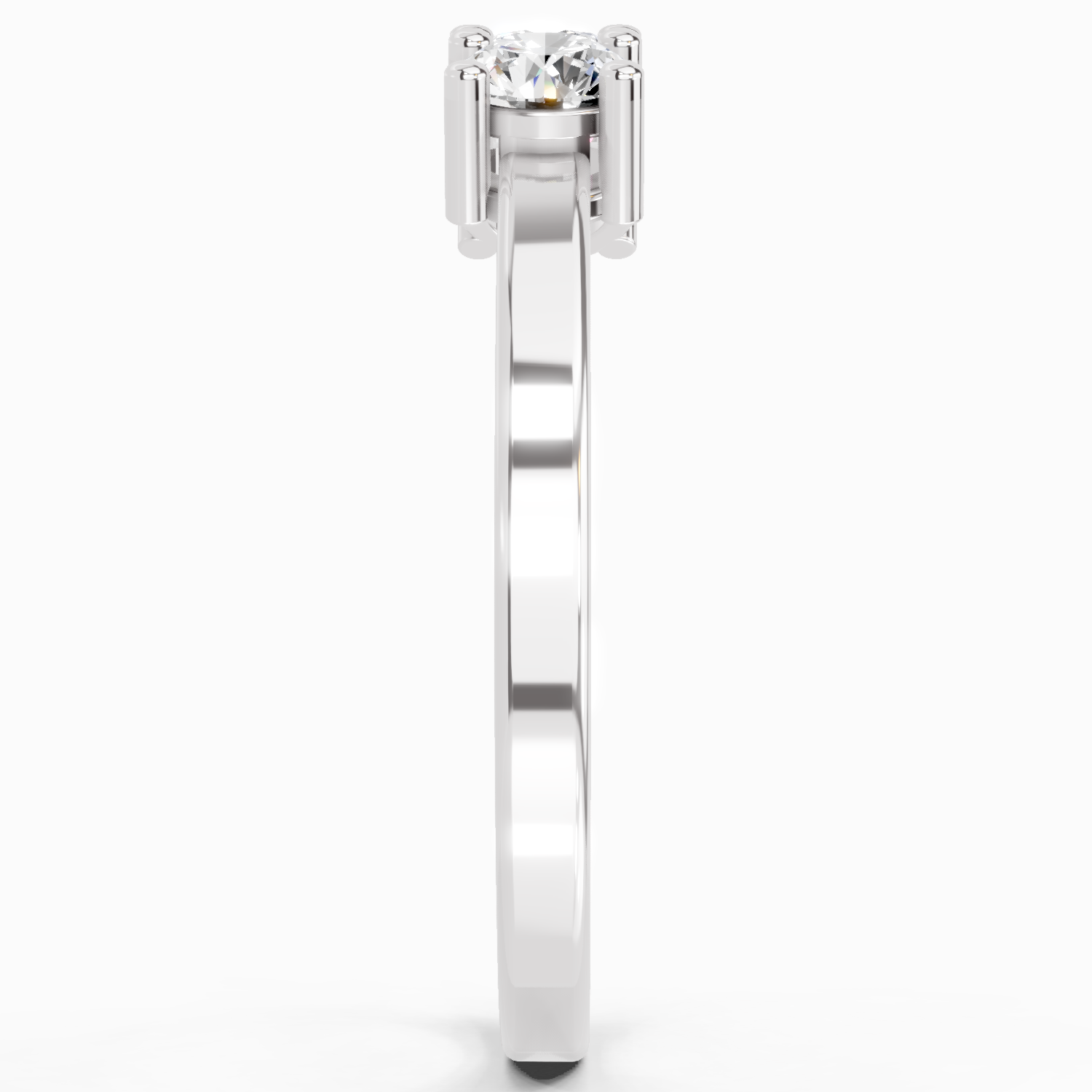 0.62 Ct Round Three Stone Ring | 14K White Gold