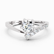0.61 Ct Twist Bypass Diamond Ring | 14K White Gold