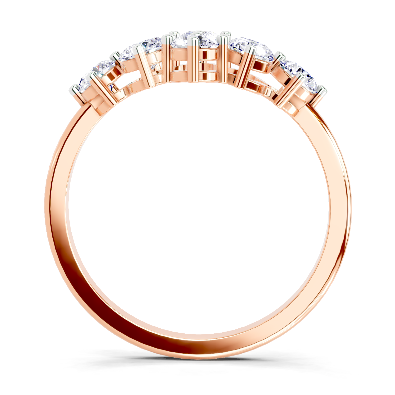 0.77 Carat Round Shape Cluster Diamond Ring | 14K Rose Gold