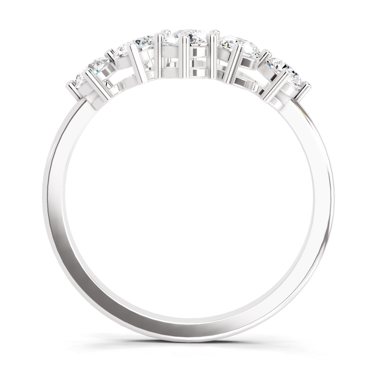 0.77 Carat Round Shape Cluster Diamond Ring | 14K White Gold