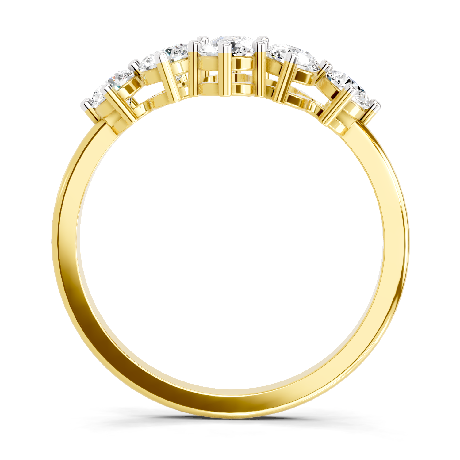 0.77 Carat Round Shape Cluster Diamond Ring | 14K Yellow Gold