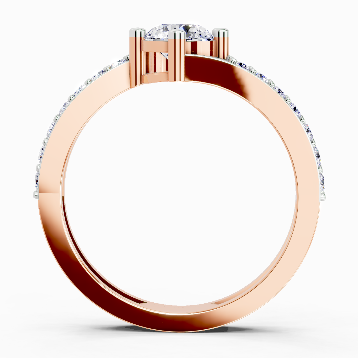 0.76 Carat Round Shape Diamond Engagement Ring | 14K Rose Gold
