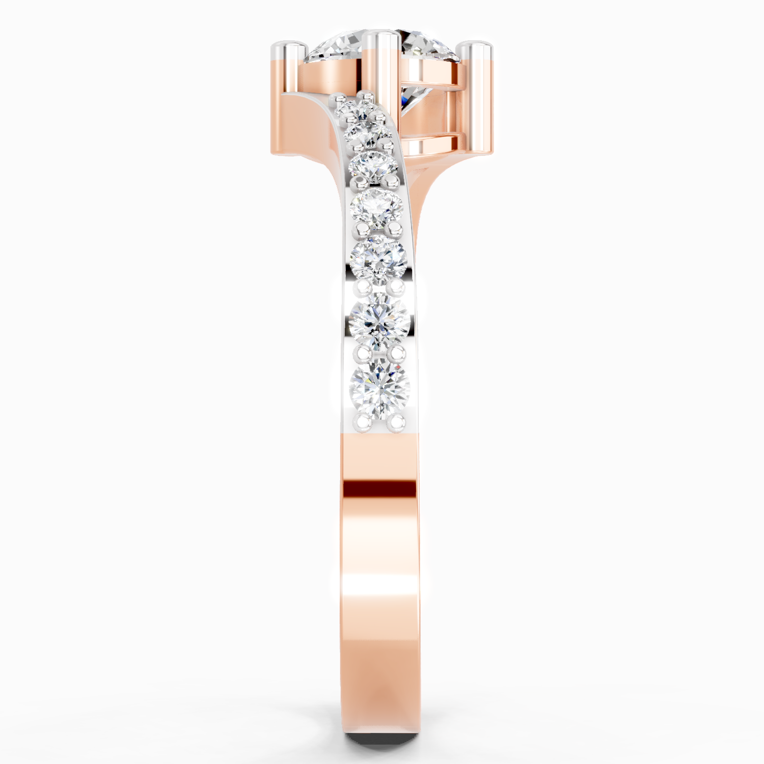 0.76 Carat Round Shape Diamond Engagement Ring | 14K Rose Gold