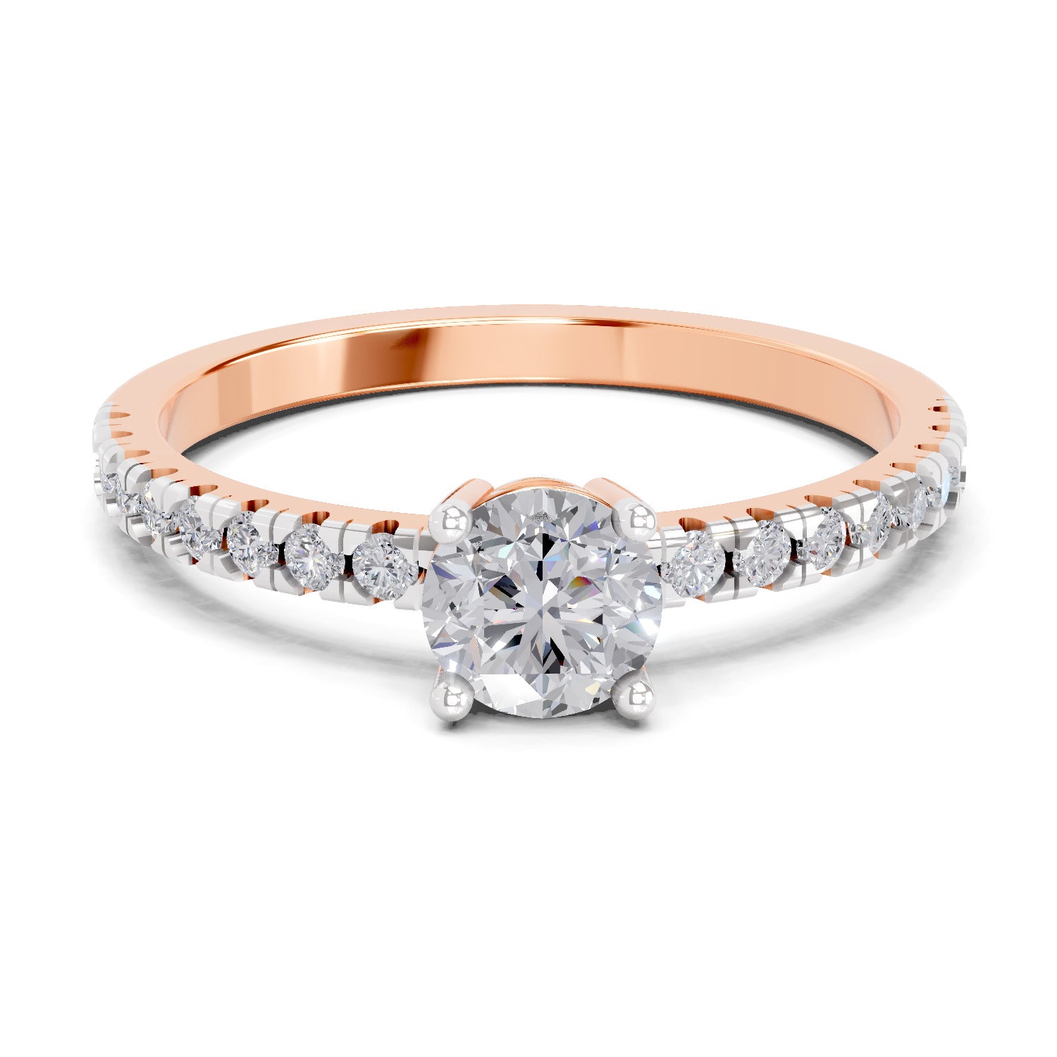 0.67 Ct Round Shape Solitaire Diamond Ring | 14K Rose Gold