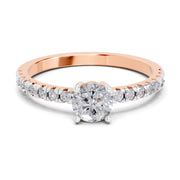 0.67 Ct Round Shape Solitaire Diamond Ring | 14K Rose Gold