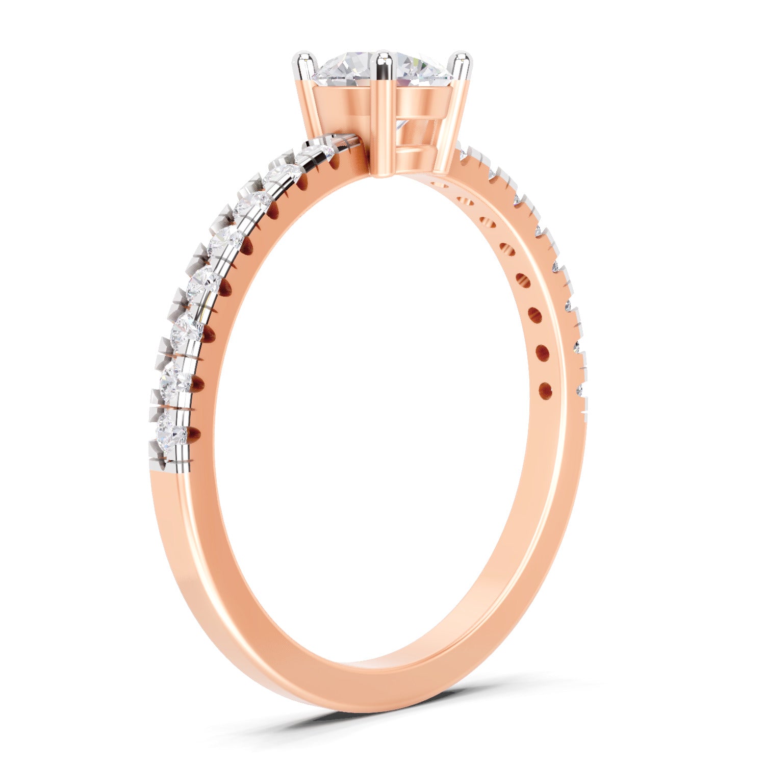 0.67 Ct Round Shape Solitaire Diamond Ring | 14K Rose Gold