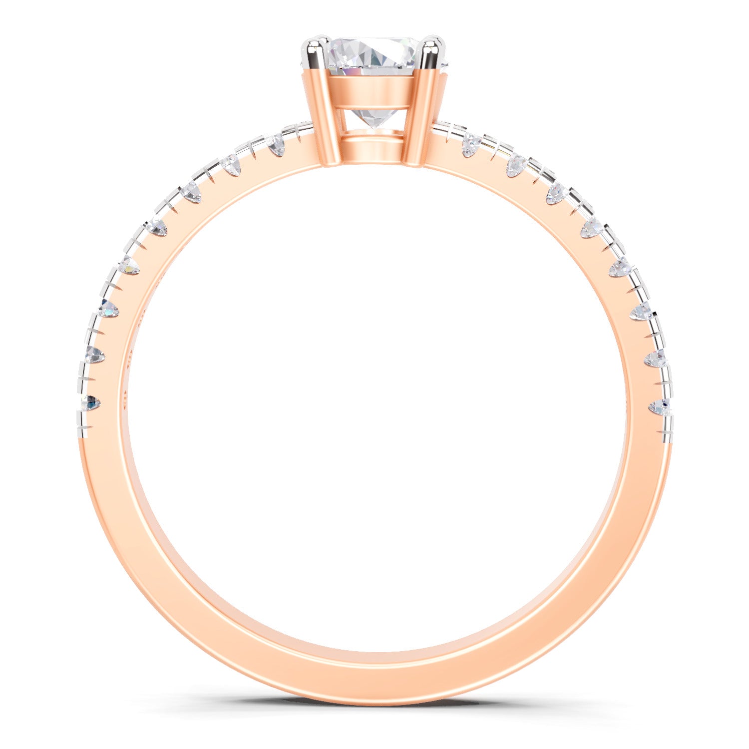 0.67 Ct Round Shape Solitaire Diamond Ring | 14K Rose Gold