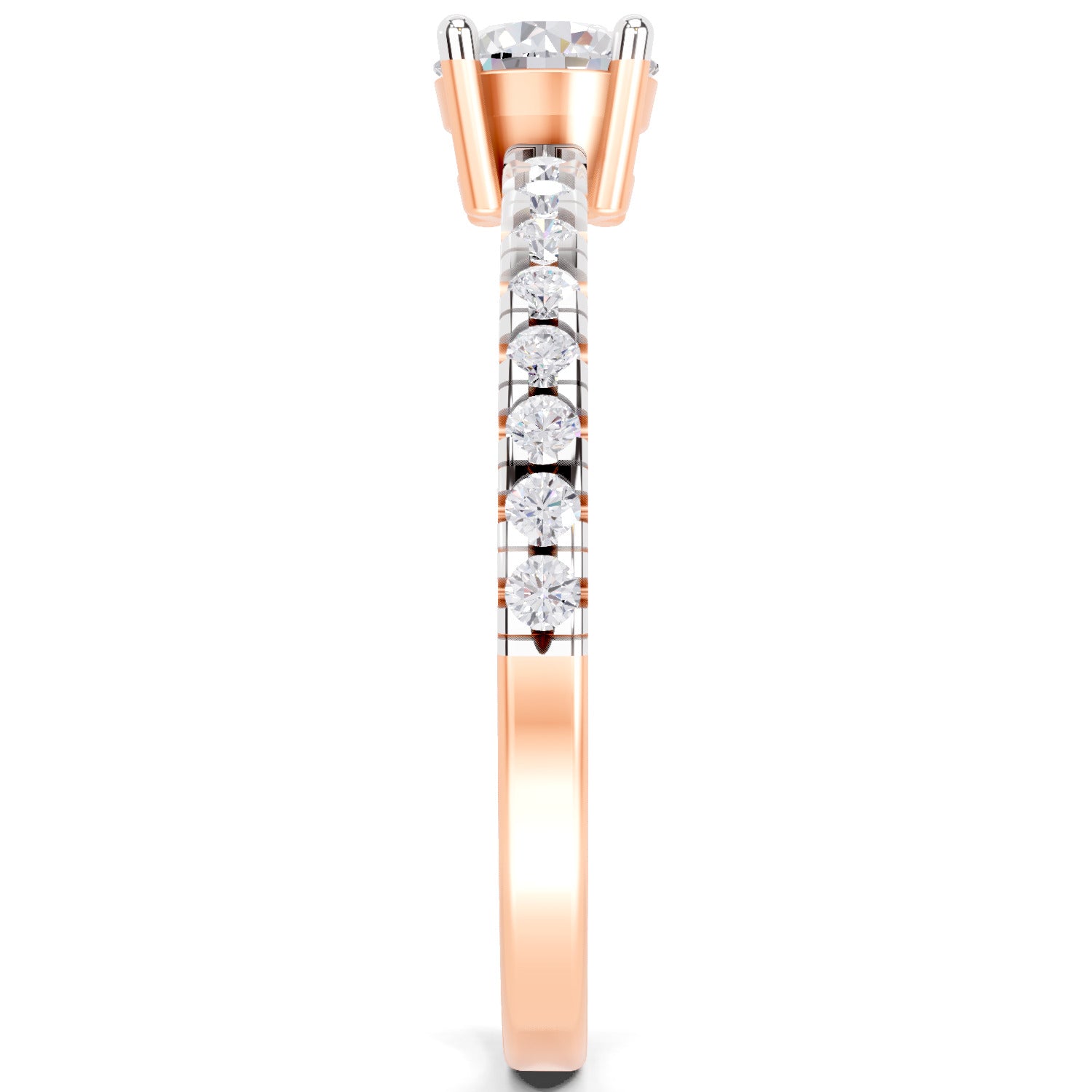 0.67 Ct Round Shape Solitaire Diamond Ring | 14K Rose Gold