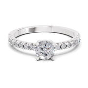 0.67 Ct Round Shape Solitaire Diamond Ring | 14K White Gold