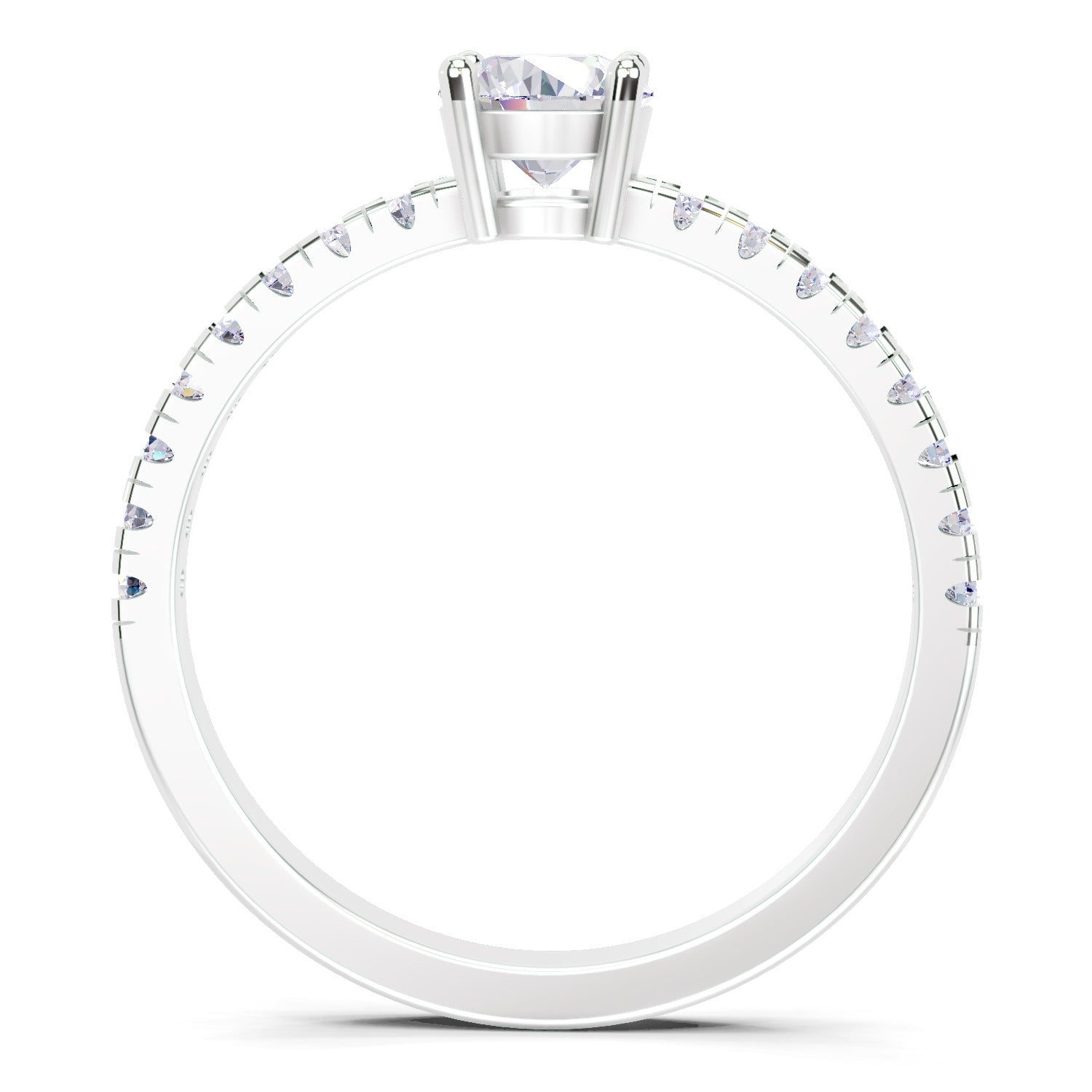 0.67 Ct Round Shape Solitaire Diamond Ring | 14K White Gold