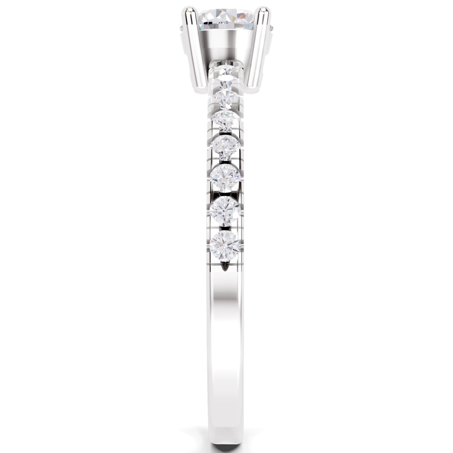0.67 Ct Round Shape Solitaire Diamond Ring | 14K White Gold
