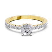 0.67 Ct Round Shape Solitaire Diamond Ring | 14K Yellow Gold