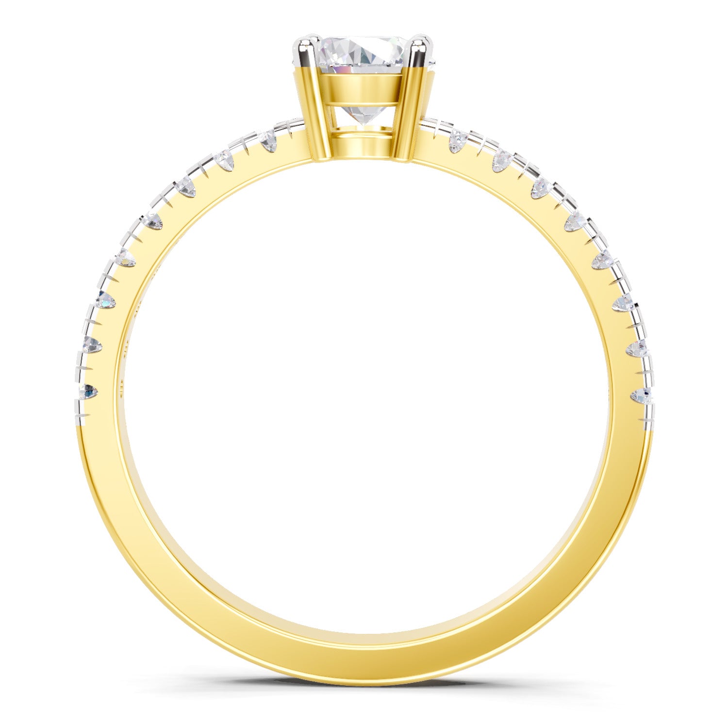 0.67 Ct Round Shape Solitaire Diamond Ring | 14K Yellow Gold