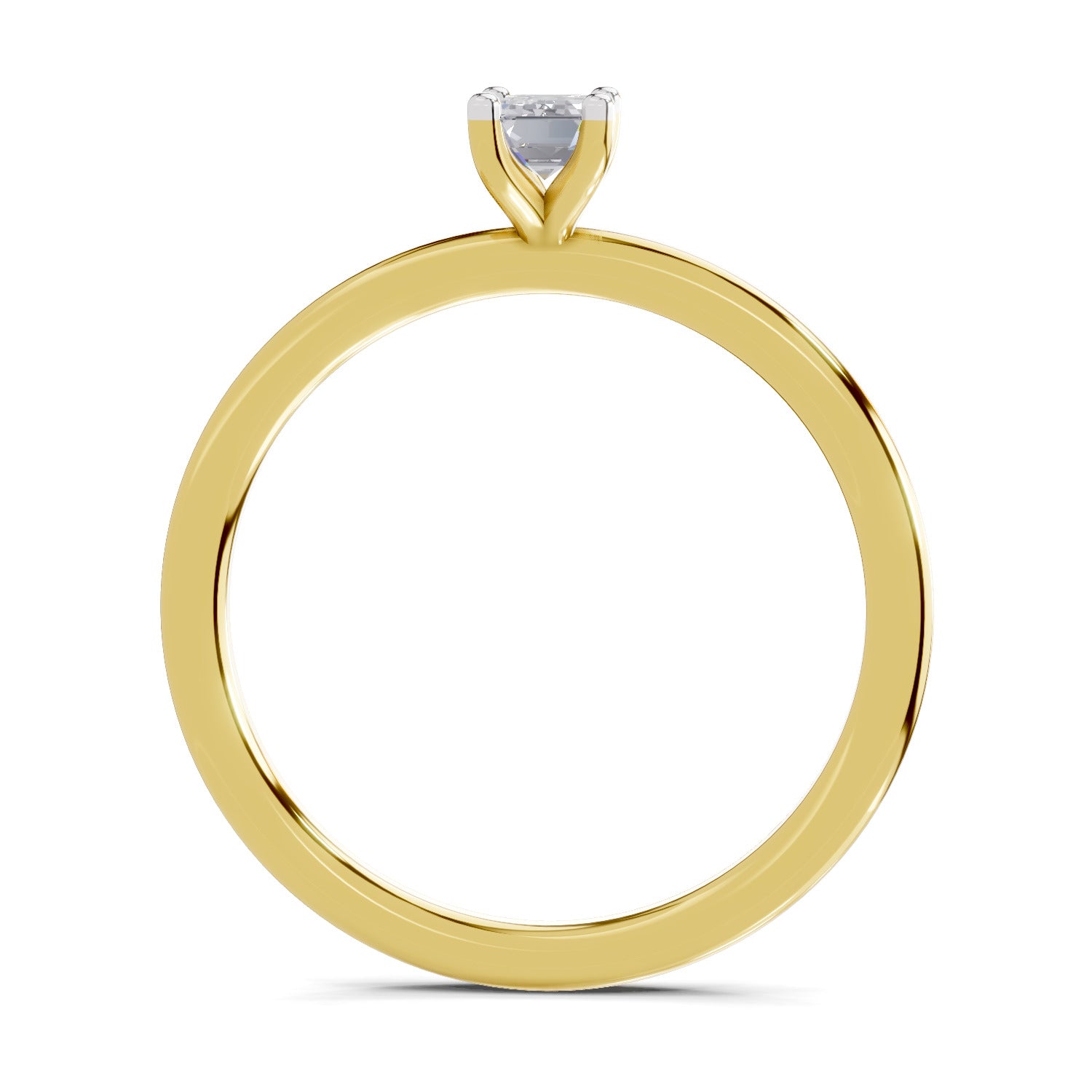 0.4 Carat Emerald Shape Solitaire Diamond Engagement Ring | 14K Yellow Gold