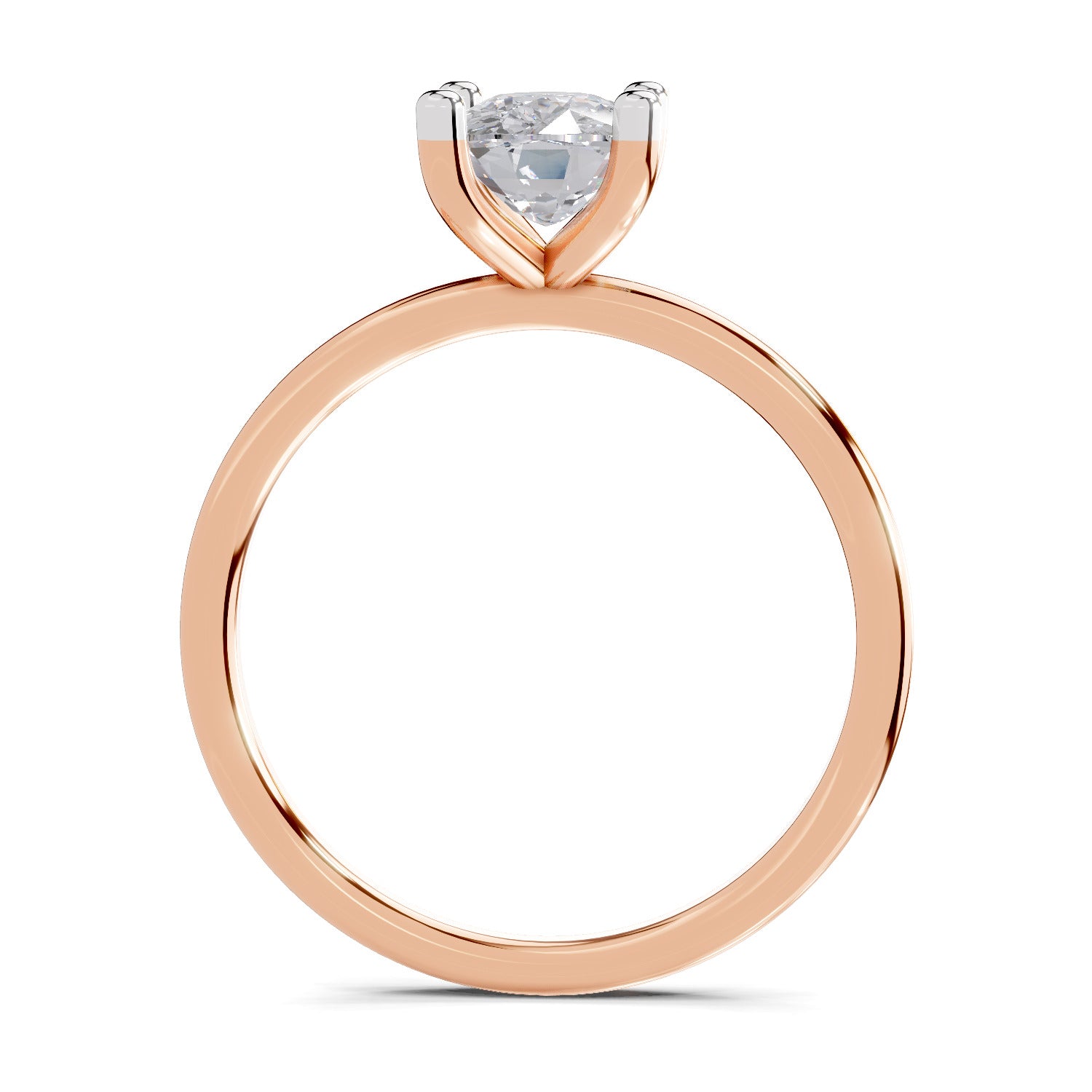 1.38 Carat Cushion Shape Solitaire Diamond Engagement Ring | 14K Rose Gold