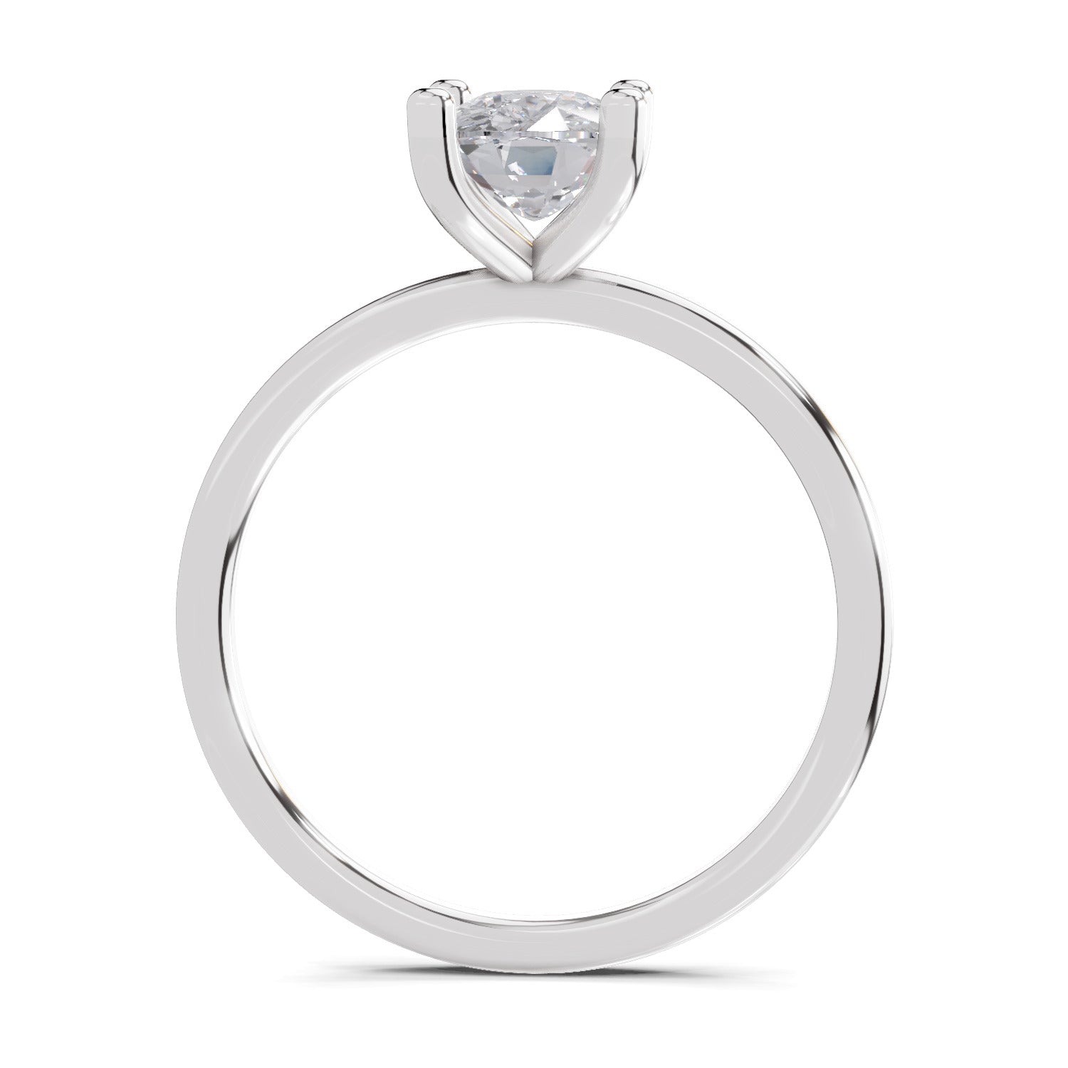 1.38 Carat Cushion Shape Solitaire Diamond Engagement Ring | 14K White Gold
