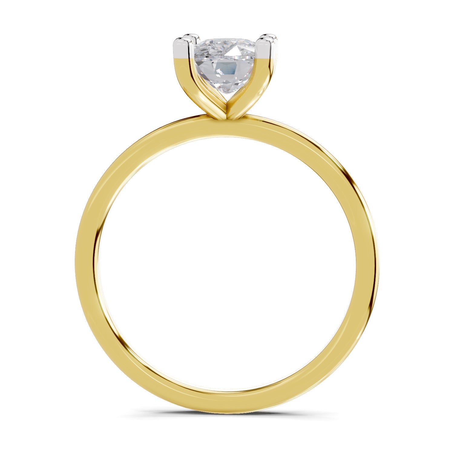 1.38 Carat Cushion Shape Solitaire Diamond Engagement Ring | 14K Yellow Gold
