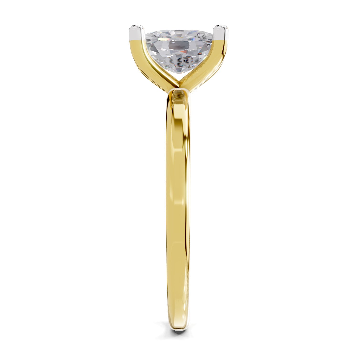 1.38 Carat Cushion Shape Solitaire Diamond Engagement Ring | 14K Yellow Gold