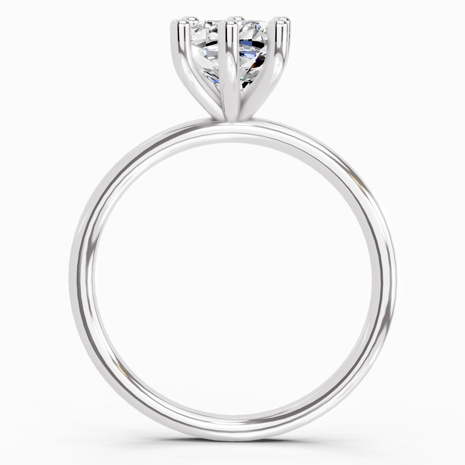 2.06 Carat Cushion Shape Solitaire Diamond Ring | 14K White Gold