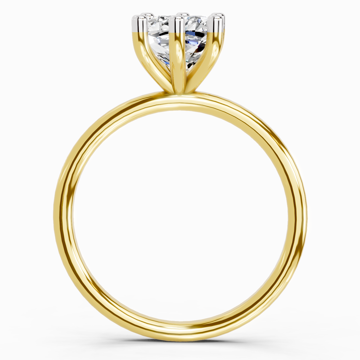 2.06 Carat Cushion Shape Solitaire Diamond Ring | 14K Yellow Gold