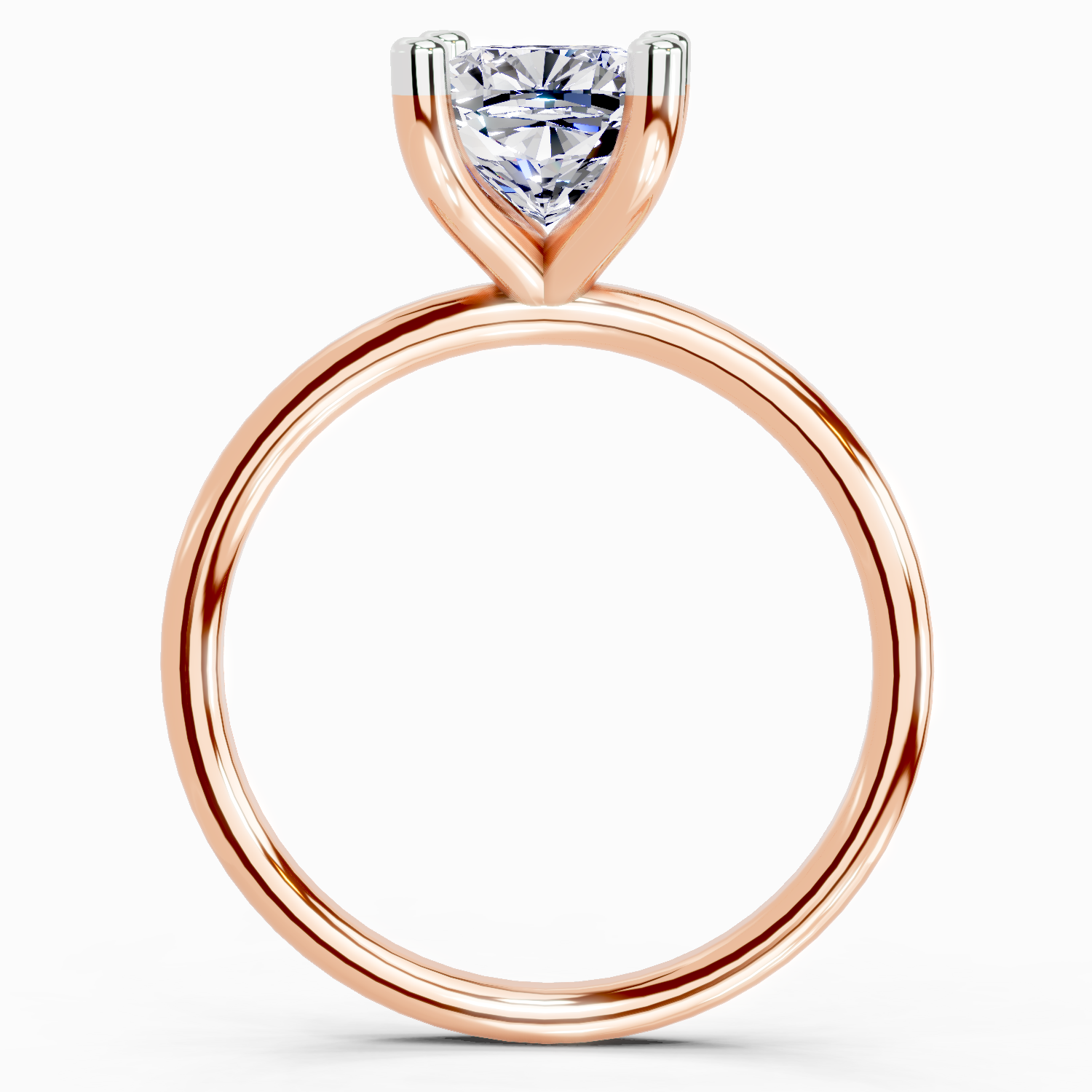 2.13 Carat Cushion Shape Solitaire Diamond Ring | 14K Rose Gold