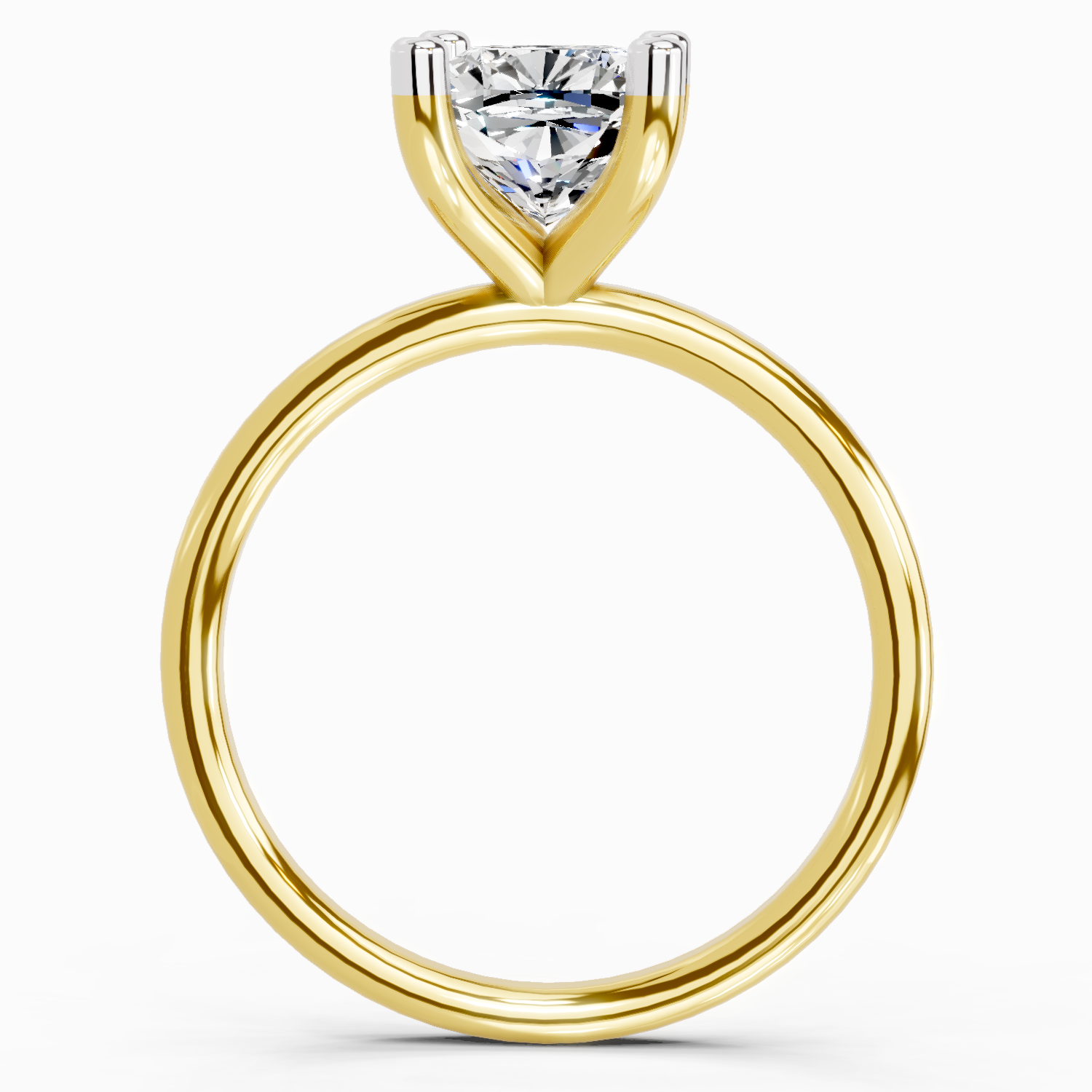 2.13 Carat Cushion Shape Solitaire Diamond Ring | 14K Yellow Gold