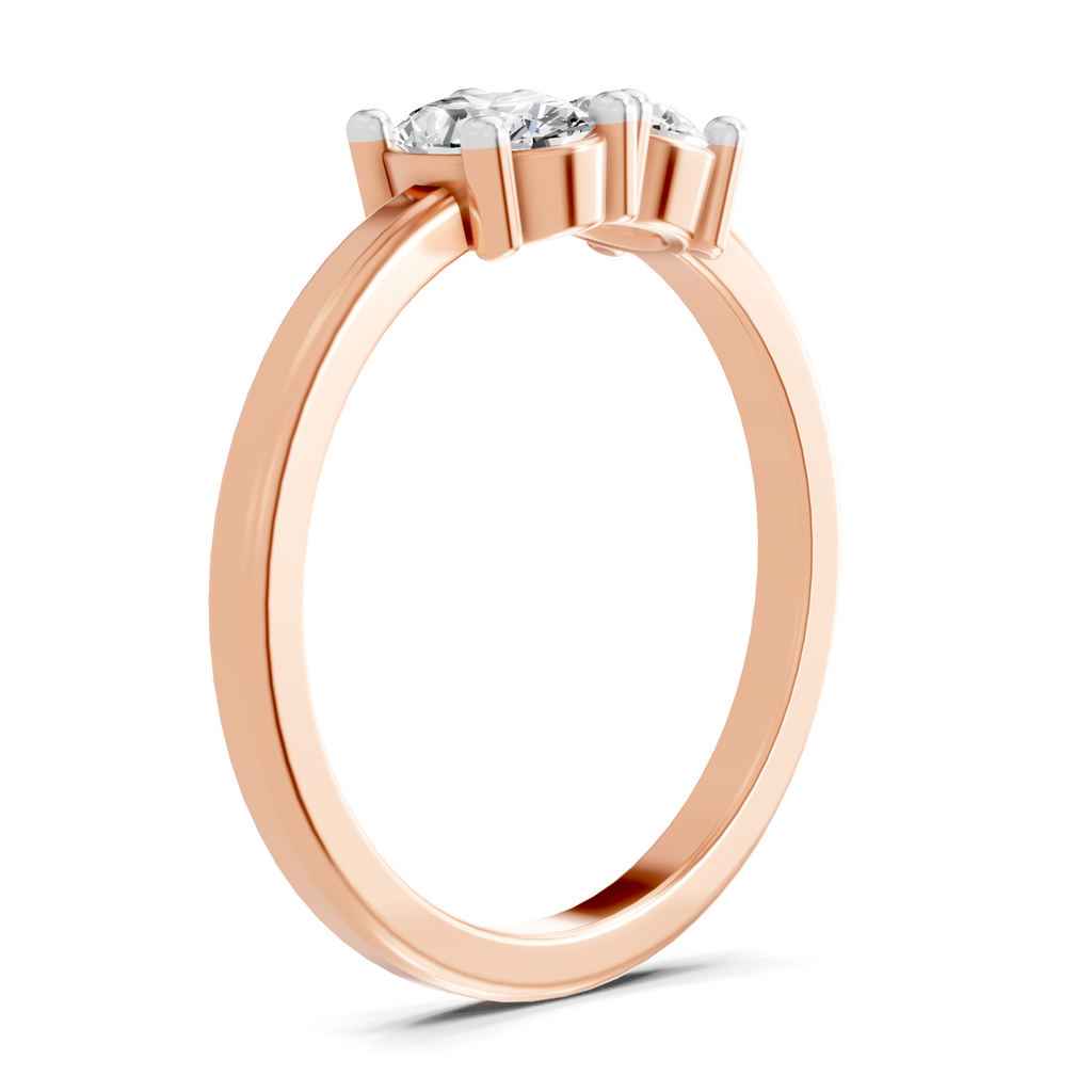 Sparkles Lab Grown Diamond 0.28 Forever Two Solitaire Ring| 14K Rose Gold