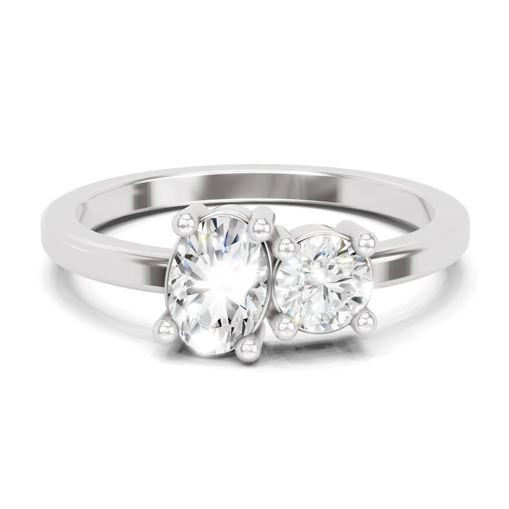 Sparkles Lab Grown Diamond 0.28 Forever Two Solitaire Ring| 14K White Gold