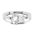 Sparkles Lab Grown Diamond 0.28 Forever Two Solitaire Ring| 14K White Gold