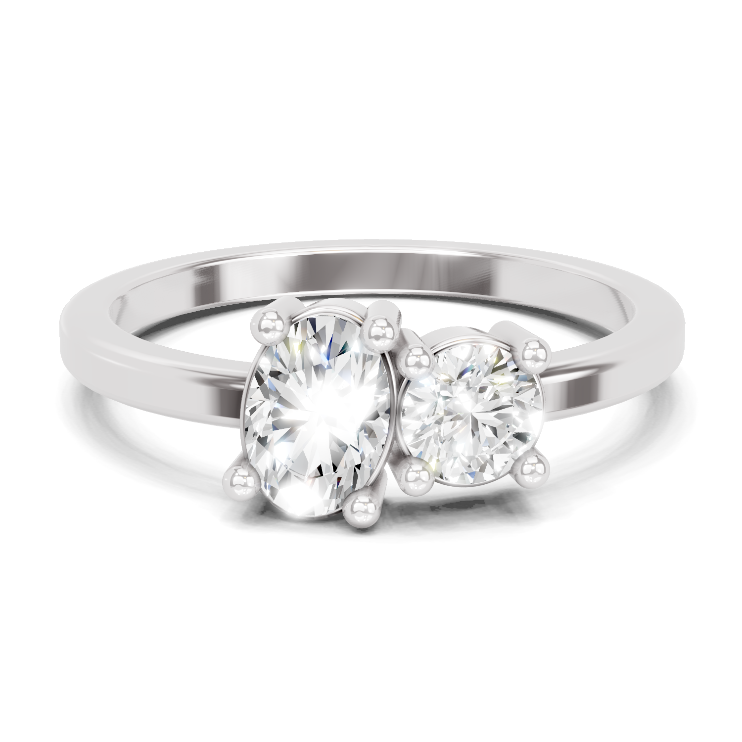 Sparkles Lab Grown Diamond 0.28 Forever Two Solitaire Ring| 14K White Gold