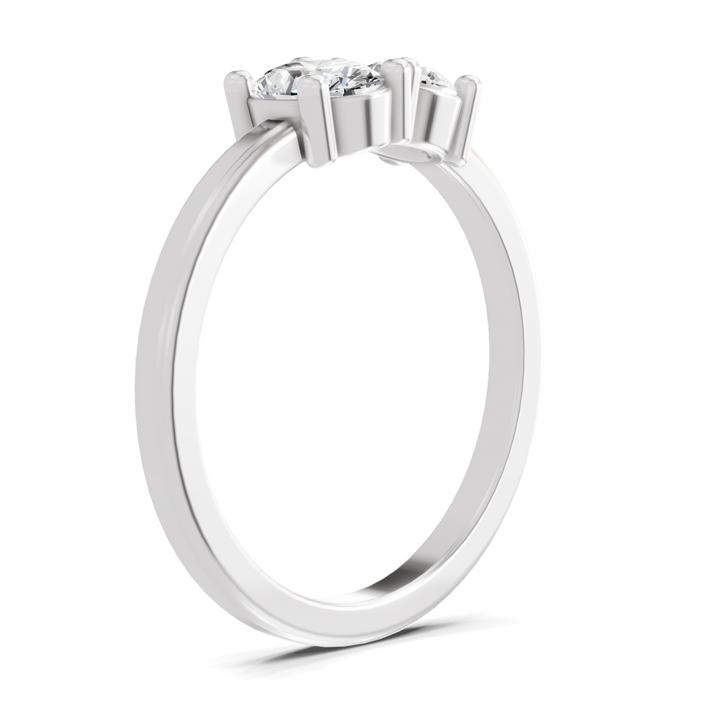 Sparkles Lab Grown Diamond 0.28 Forever Two Solitaire Ring| 14K White Gold